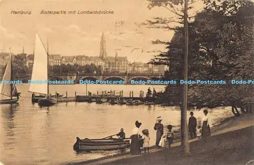 R177728 Hamburg. Alsterpartie mit Lombardsbrücke