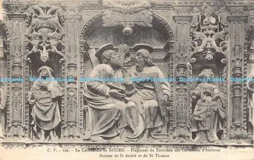 R179478 La Cathedrale de Rouen. Fragment du Tombeau des Cardinaux d Amboise. Sta