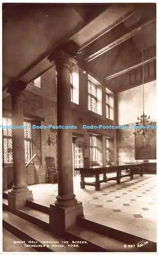 R178820 Großer Saal durch den Bildschirm. Schatzmeisterhaus. York. W. Scott. RP