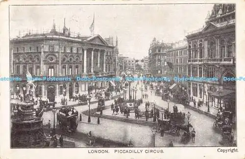 R178926 London. Piccadilly Circus. Postkarte. 1904