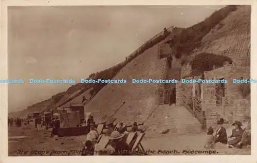 R179822 Die Schritte vom Fischerweg zum Strand. Boscombe. Pelham