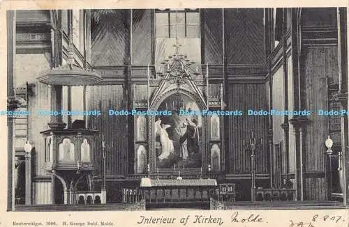 R178214 Interieur af Kirken. eneberettiget. 1906. H. George Dahl. Molde