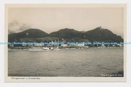 C002562 Königswinter m. Drachenfels. F. G. Zeitz. Nr. 1145. Der Deutsche Rhein