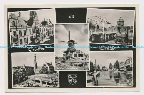 C002842 Groeten uit Leiden. Nr. 34. J. G. v. Agtmaal. Hilversum. Multi View