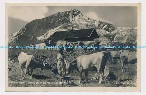 C003740 Die Hochalm gegen die Alpspitze. 612. H. Huber. Deutsche Heimatbilde. Al