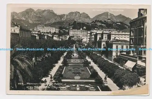 C004027 226. Menton. Le Jardin Public et les Montagnes de Ste. Agnes. Munier. G.