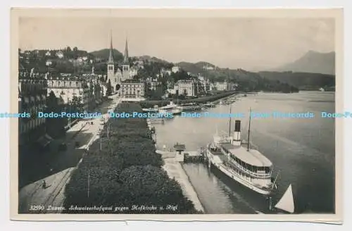 C007422 32590. Luzern. Schweizerhofquai gegen Hofkirche u. Rigi. Wehrliverlag. K