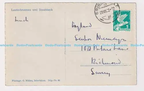 C007424 50. Lauterbrunnen und Staubbach. O. Nikles. Interlaken. Dep. Nr. 60. 193