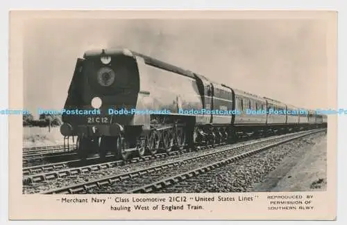 C006720 Merchant Navy Class Lokomotive 21C12 United States Lines, die westlich von