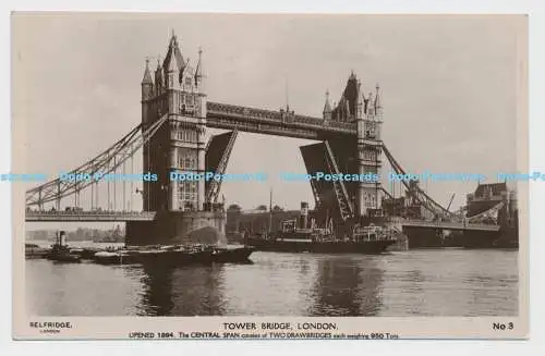 C006157 Tower Bridge. London. Selfridge. Nr. 3. 1928