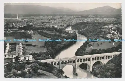 C008783 Geneve. Le Rhone le Pont Butin et la Ville. Jaeger. Vue Aerienne No. 112