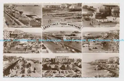 C008824 Grüße von Worthing. 1058. A. W. W. Brighton und Worthing. RP. Warde