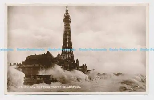 C007864 Rough Sea Show Tower. Blackpool. 4. Excel Serie. RP