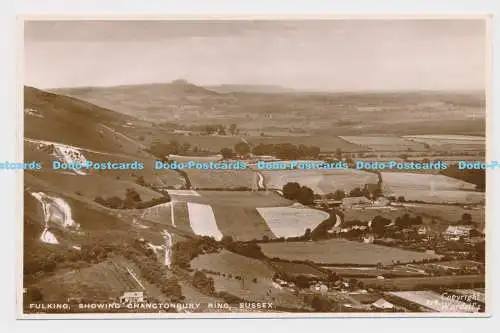 C008969 Fulking. Zeigt Chanctonbury Ring. Sussex. 314. Wardells. A. W. W. Brig