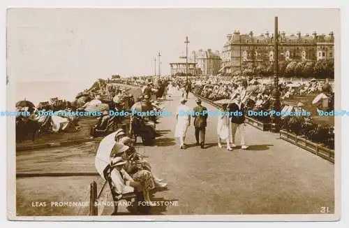 C008982 Leas Promenade. Bandstand. Folkestone. 31. RP. 1932