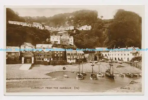 C010027 Clovelly aus dem Hafen. 70. 87898. Valentinstag. RP