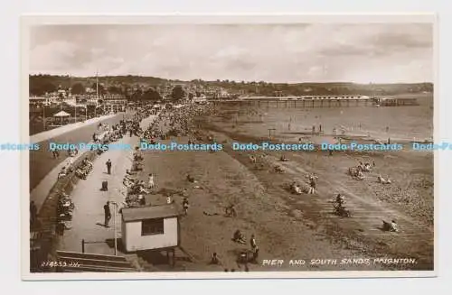 C010274 214559. Pier und South Sands. Paignton. Valentinstag. RP