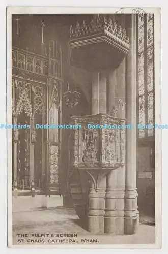 C009448 Kanzel und Bildschirm. St. Chads Cathedral Bham. 1917