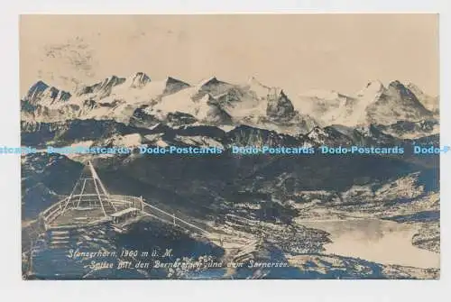 C010867 Stanserhorn. Spitze mit den Berneralpen und dem Sarnersee. E. Goetz. 192
