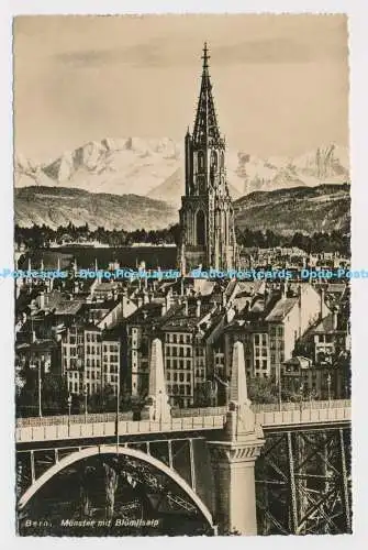 C009877 Bern. Münster mit Blumlisalp. Bern. La Cathedrale avec Blumlisalp. Foto