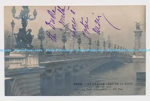 C013735 Paris. La Grande Crue de la Seine. Le Pont Alexandre III. ND. Foto