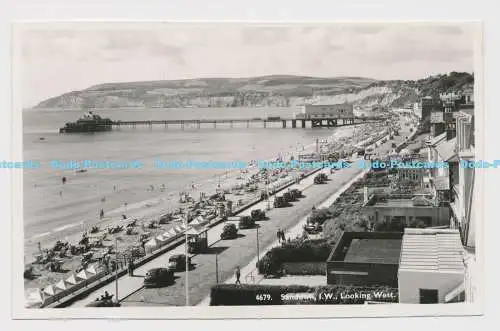 C014833 I.W. Sandown. Blick nach Westen. Nahe. Echtfoto Postkarte