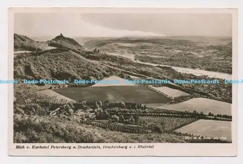 C017070 Blick v. Kurhotel Petersberg a. Drachenfels. Drachenburg u.i. Rheintal.