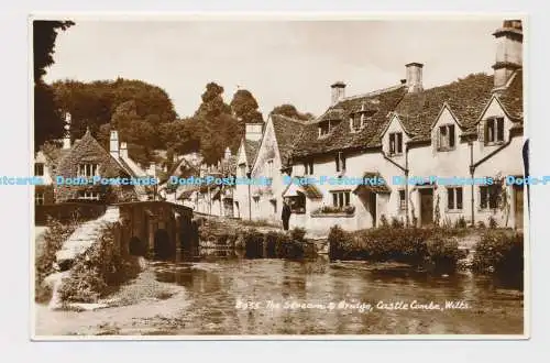 C016166 Wilts. Castle Combe. Der Bach und die Brücke. E. A. Sweetman. RP