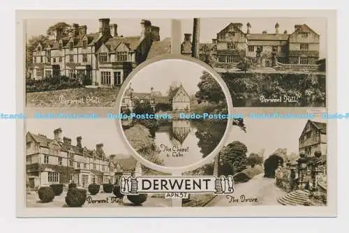 C014432 Derwent. Die Kapelle und der See. Derwent Hall. Der Antrieb. RP. Multi View