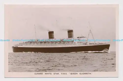 C015392 Cunard White Star. R. M. S. Queen Elizabeth. RP. 1947