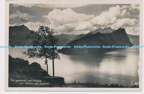 C018126 Burgenstock und Pilatus von Vitznau aus Gesehen. Perrochet Matile. 1932