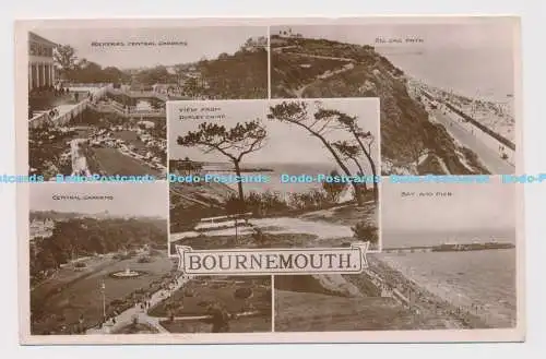 C017922 Bournemouth. Central Gardens. Bay und Pier. Zick Zack Pfad. Nahe. RP. Mult