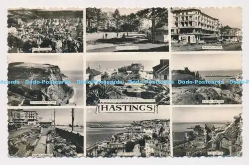 C019464 Hastings. Versunkene Gärten. Aus dem Schloss. Schloss und Seebrücke. Queen Hotel.