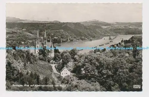 C019679 Remagen. Blick auf Apollinariskirche und Rhein. Jos. Kessel