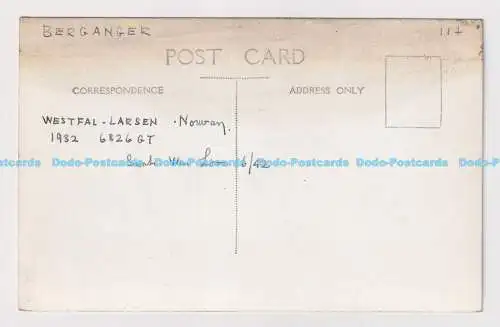 C021321 Berganger. Westfal Larsen. Norwegen. Erith. 1933. versenden. Postkarte