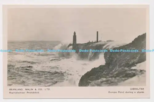 C022303 Gibraltar. Europa Point während eines Sturms. Bohnenland. Malin