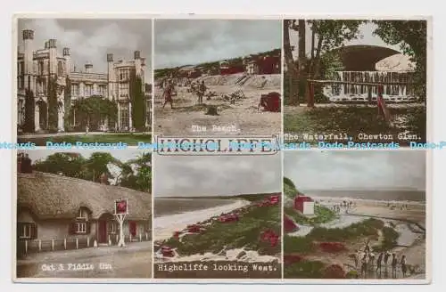 C022461 Highcliffe. Cat and Fiddle Inn. Highcliffe Blick nach Westen. Der Strand. Nahe