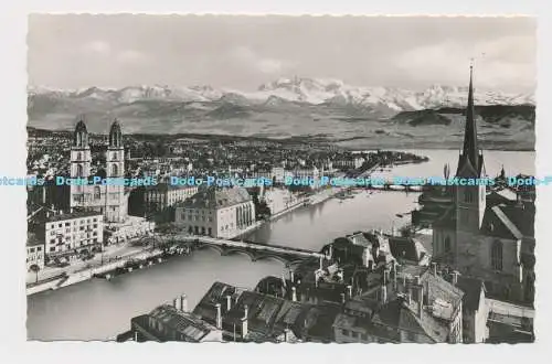 C022959 Zürich u. die Alpen mit Grossmünster u. Froumünster. Cramers Kunstanstal