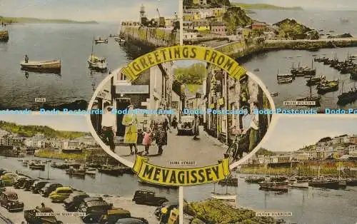 C023136 Grüße aus Mevagissey. Mehrfachansicht. M. und L. National. 1953