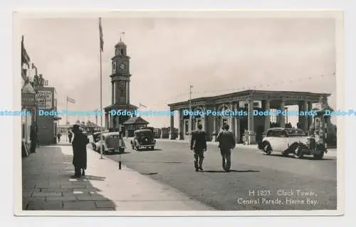 C025408 Herne Bay. Central Parade. Uhrturm. E. T. W. Dennis. Zierliche Serie.