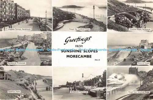 R180470 Grüße von Sunshine Slopes Morecambe. Mehrfachansicht. RO. 1960