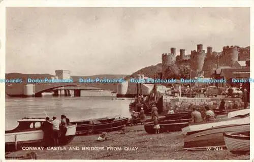 R180661 Conway Castle und Brücken vom Kai. Valentinstag. 1960