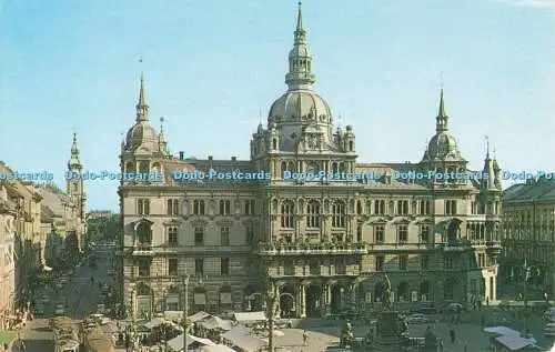R680438 Graz. Steiermark. Österreich. Rathaus mit Hauptplatz. Hans Schuster. R. Kon