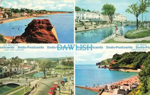 R680864 Dawlish. The Red Rock. Der Bach. Coryton Cove. Rasen und Garten. E.T.