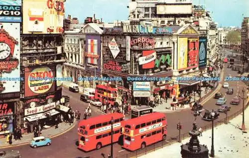 R682194 London. Piccadilly Circus mit Statue des Eros. Fotografisches Grußauto