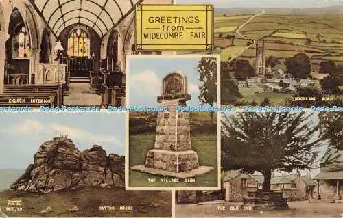 R682305 Grüße von der Widecombe Fair. Kircheninnenraum. Moorstraße. Haytor Ro