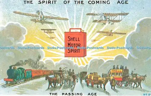 R682789 Der Geist des kommenden Zeitalters. The Pasing Age. Shell Motor Spirit