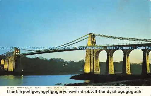 R682942 Menai Hängebrücke. E. T. W. Dennis and Sons Ltd. Photocolour. 1977