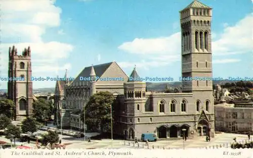 R684754 Plymouth. The Guildhall and St. Andrew Church. Valentinstag. 1972