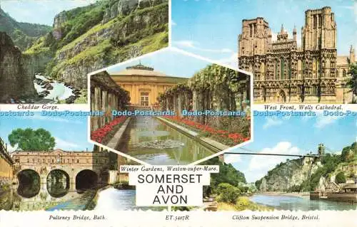 R685164 Somerset und Avon. Cheddar Gorge. Bamforth. Multi View